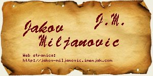 Jakov Miljanović vizit kartica